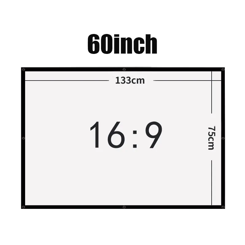 

60/72/84/100/120 Inch Projector Screen Hologram Portable Home Cinema Folding Movie Screen HD Crease-resist @M23