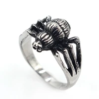 vintage stainless steel spider rings motorcycle party steampunk hip hop cool gothic style biker finger rings for men jewelry