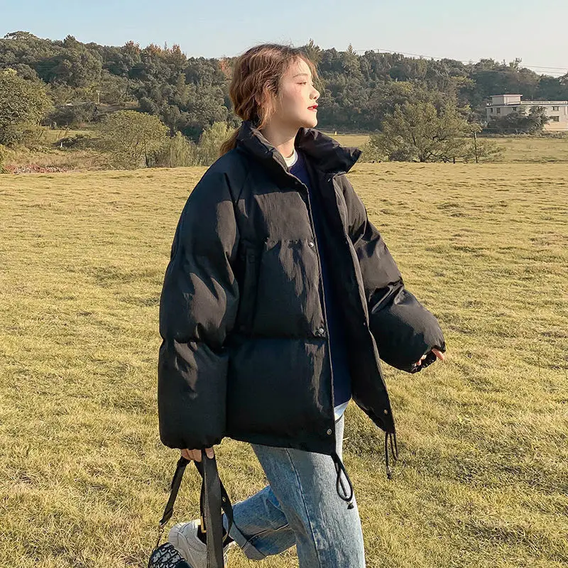 

2021 New Oversize Short Plush Cotton Padded Jacket Women's Korean Loose Winter Jacket Winter Jacket Versatile Fashion Trend