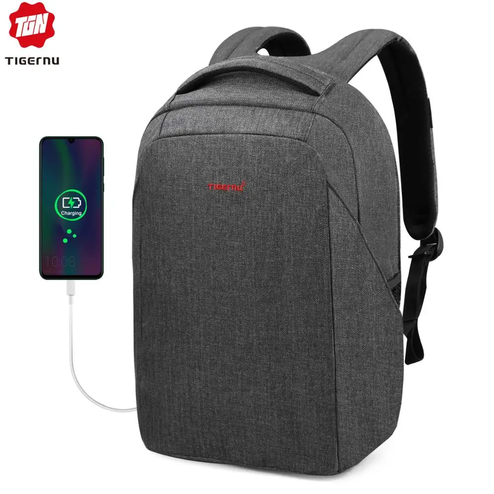 Tigernu usb зарядка 15," Ноутбук Schookproof для мужчин рюкзак высокое качество жесткий в виде ракушки Anti Theft путешествия Mochila школьный для женщин