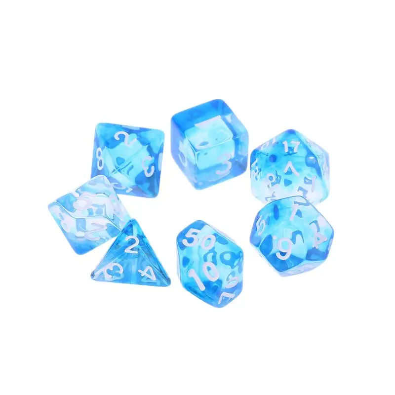 7 шт. прозрачные двусторонние игральные кости D4 D6 D8 D10 D12 D20 подземелья и дракон D &amp
