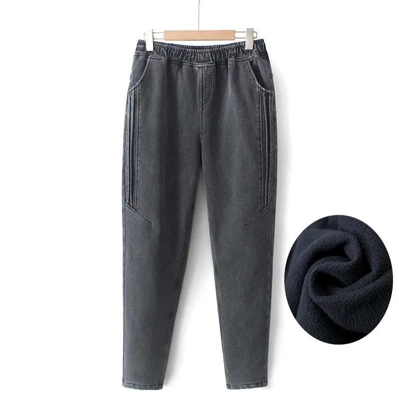 

Зимние теплые женские джинсы 2021, повседневные Бархатные женские брюки с высокой талией, женские брюки, джинсы для женщин, брюки