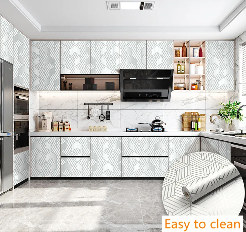 Современная виниловая линия обоев Виниловая наклейка для кухни спальни