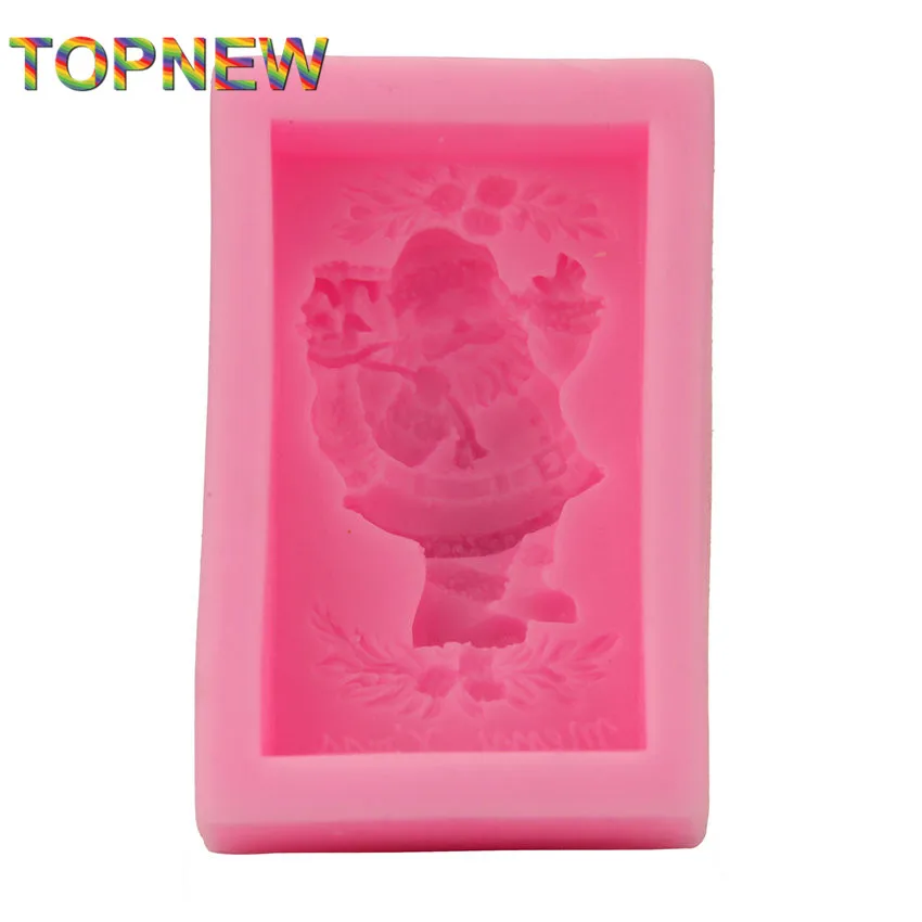 Санта-Клаус силиконовые 3D формы для торта антипригарные сахарные Желе помадные