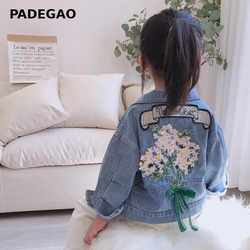 Детская джинсовая куртка для девочек демисезонная модная детская верхняя одежда