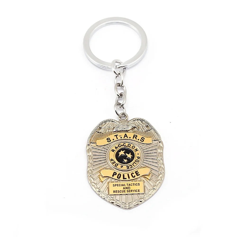 Biohazard Raccoon City Police Badge Keychains Biological Hazard Pendant Necklace Umbrella Charm Necklaces Gifts Jewelr | Украшения и