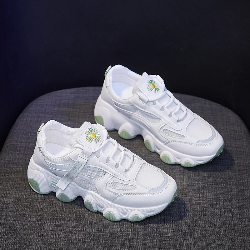 

Women Sneakers Shoes Vulcanize Breathable Flowers Fashion Casuals Height Increasing Clunky Female Outdoor Sports Shoes