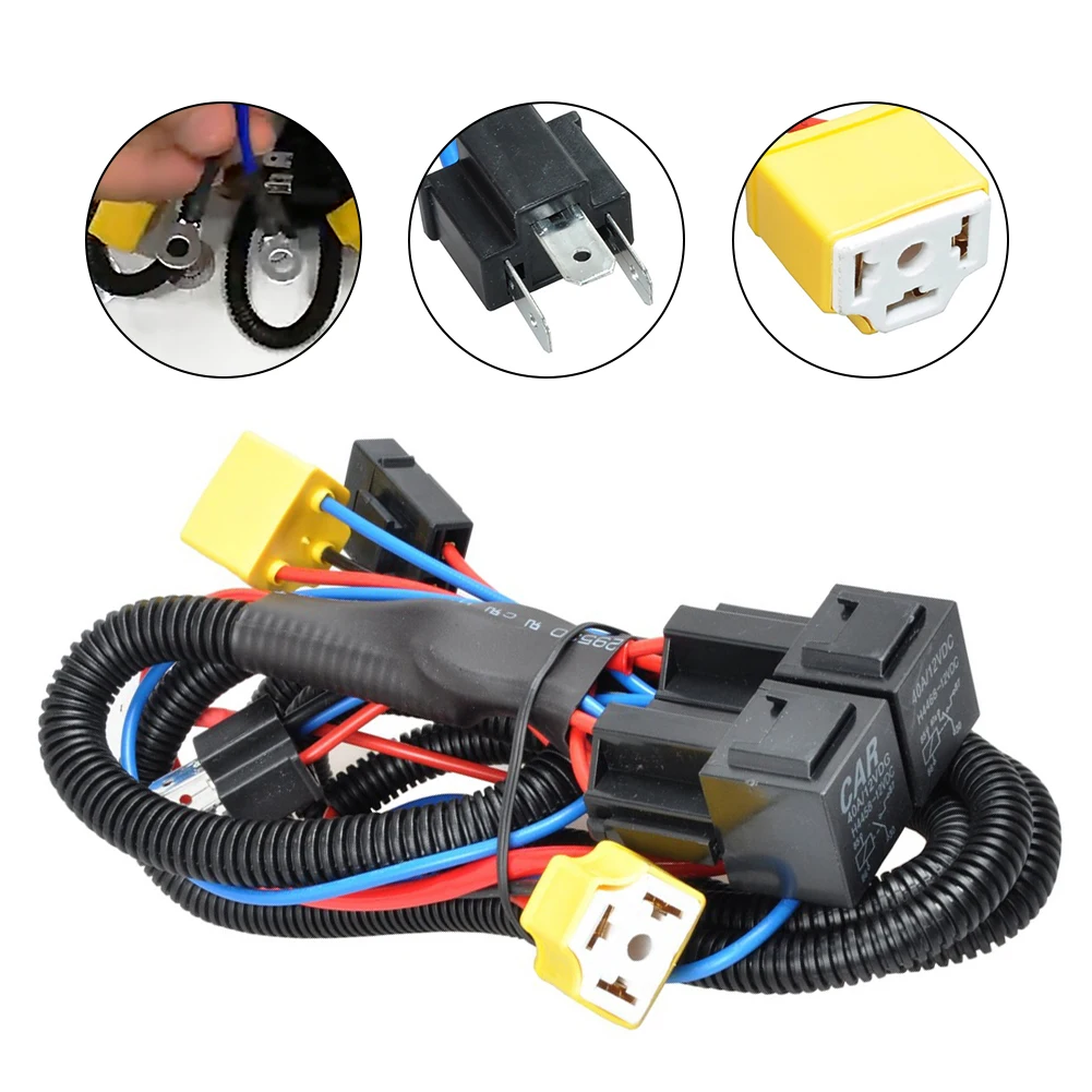 

H4 Headlight 2M Headlamp Relay Wiring Harness Car Light Bulb Socket Plug For Car Auto Headlight Line Group Brightening Device