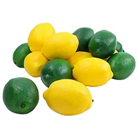 6pcs limes lemon lifelike artificial plastic fake fruit imitation home party artificial fruit lemo decorations foam green yellow