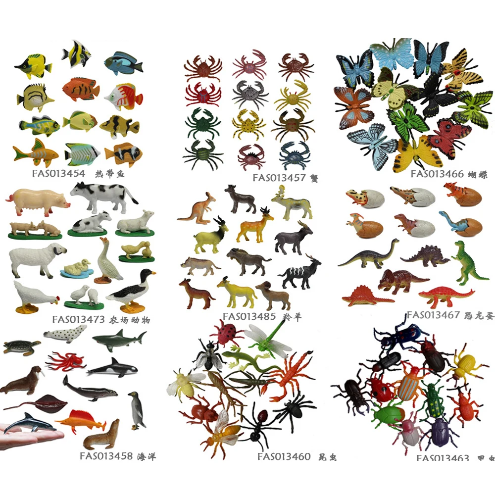 Plastic Bugs Insects Butterfly Models for Kids Sea &amp Farm Animals Figure Toys Realistic Ocean Creatures Action | Игрушки и хобби