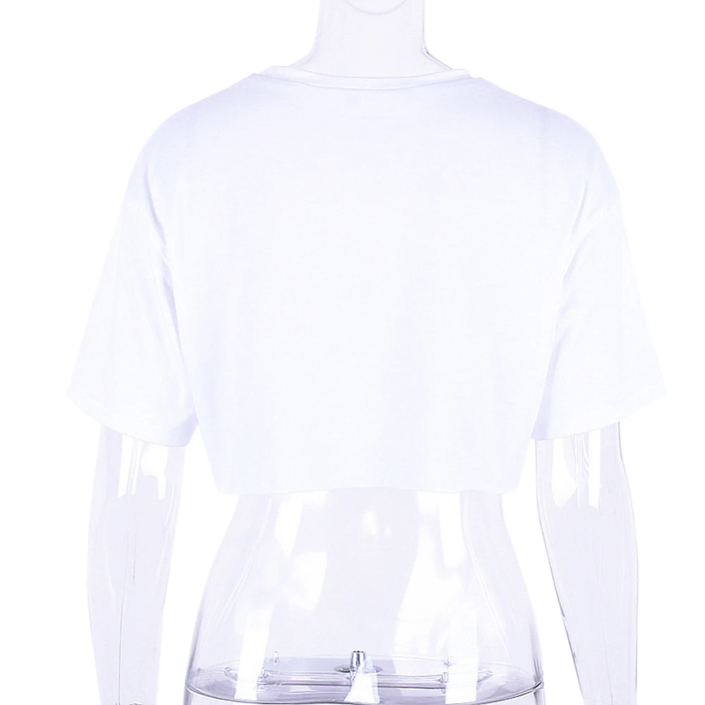 Кроп-Топ женский с коротким рукавом круглым вырезом и принтом Купидон | Женская