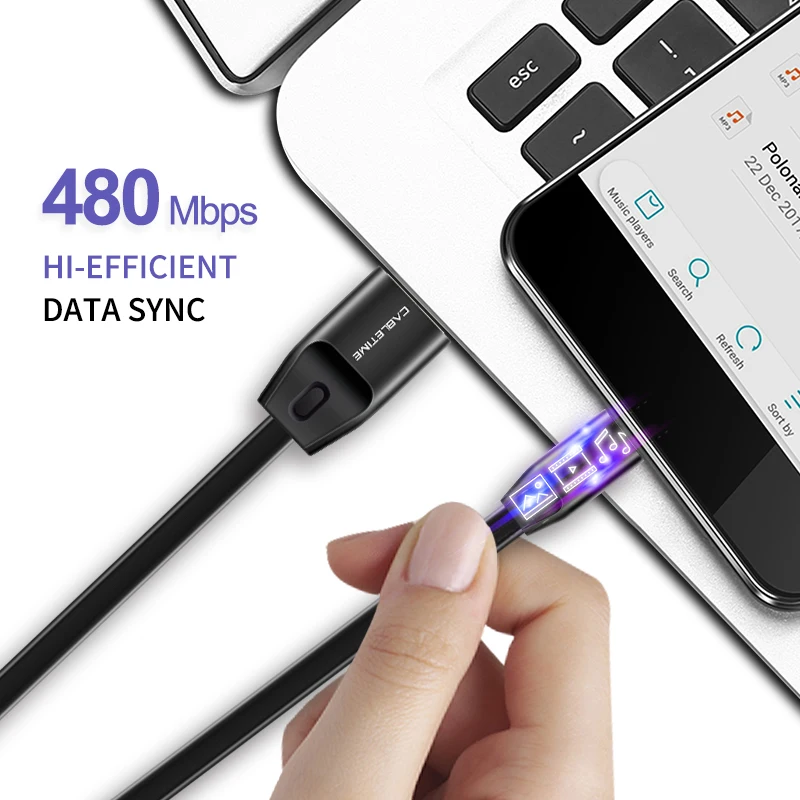 Кабель USB Type C/USB A Cabletime для быстрой зарядки 2.4A|Кабели мобильных телефонов| |