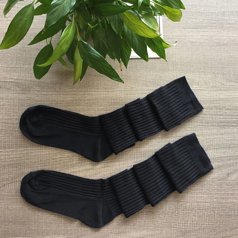 1 Pair Stockings Female Autumn Fashion Casual Thin section Stockings Solid Color Comfortable Knitted Over The Knee Stockings