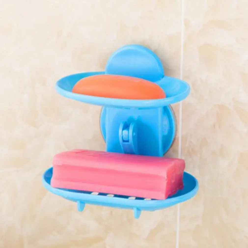 Двухслойная мыльница ванная комната мыло блюдо на присосках держатель Контейнер