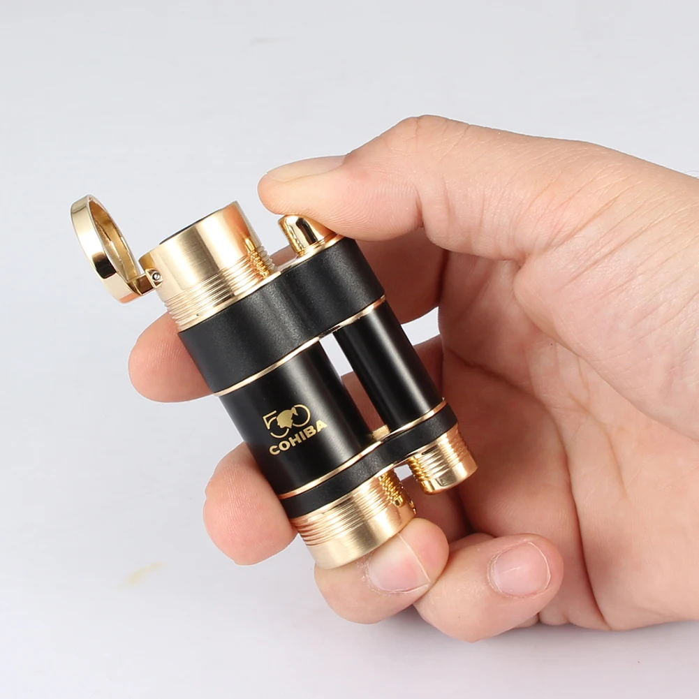 COHIBA ветрозащитный бутановый фонарь зажигалка портативные Креативные мужские