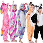 Пижама-кигуруми детская, с единорогом, для мальчиков и девочек, От 4 до 10 лет