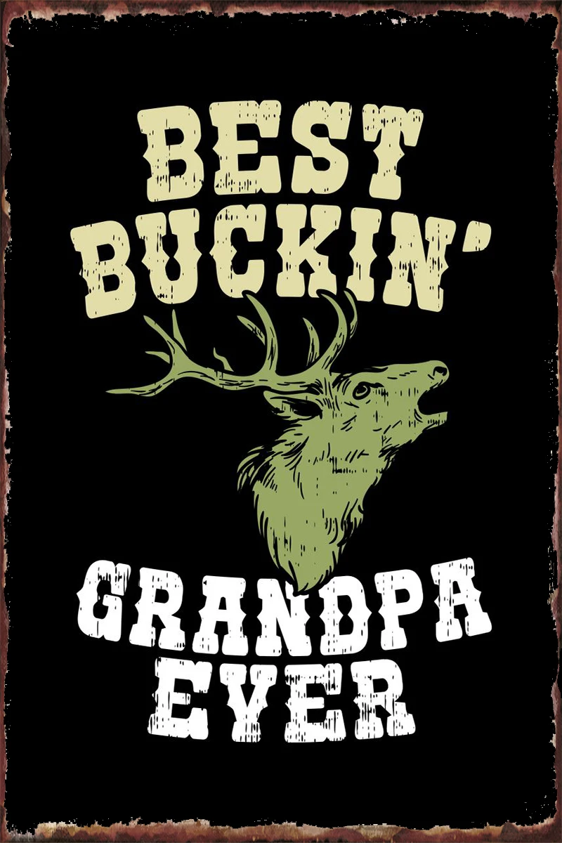 

Настенный декор в виде охотничьего дедушки, декор для комнаты, Ретро винтажный металлический знак, жестяные таблички для творчества, кафе, п...