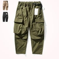 loose straight cargo pants men s fashion japanese style retro all matching casual pants multi pocket wide leg daddy pants