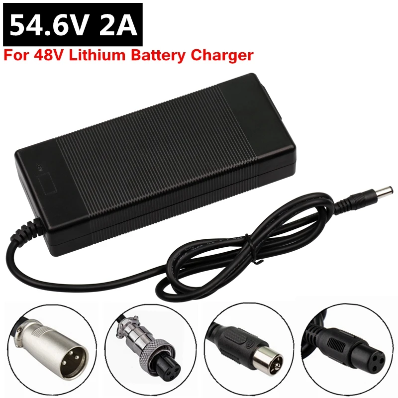 TANGSPOWER 126W 54.6V 2A charger for 48V 2A Battery charger DC Socket/connector for 48V 13S Lithium E-bike battery