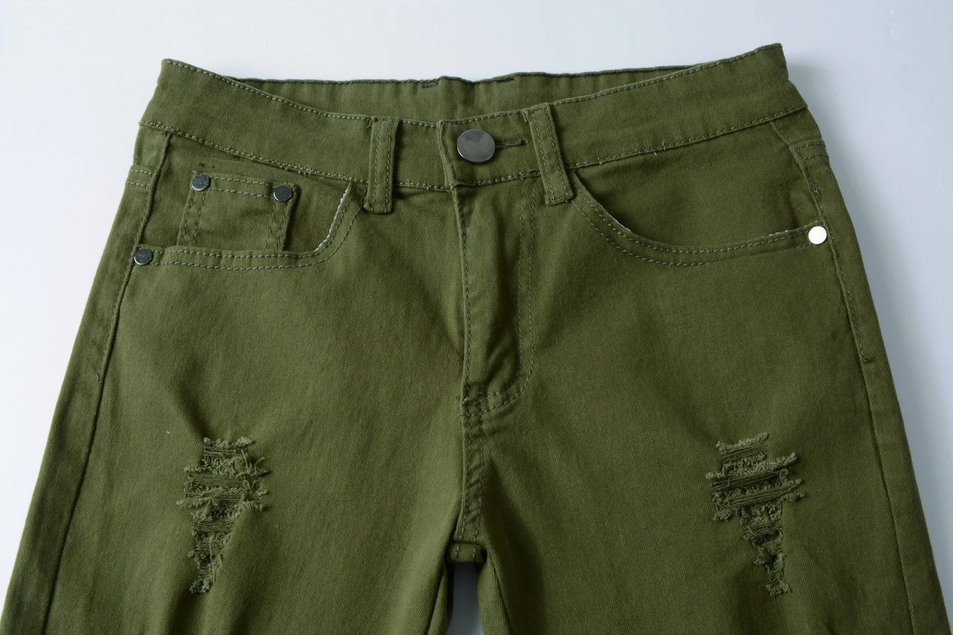 

Wimilous qiu dong men jeans hole zipper foot trousers of the four seasons youth men's long pants
