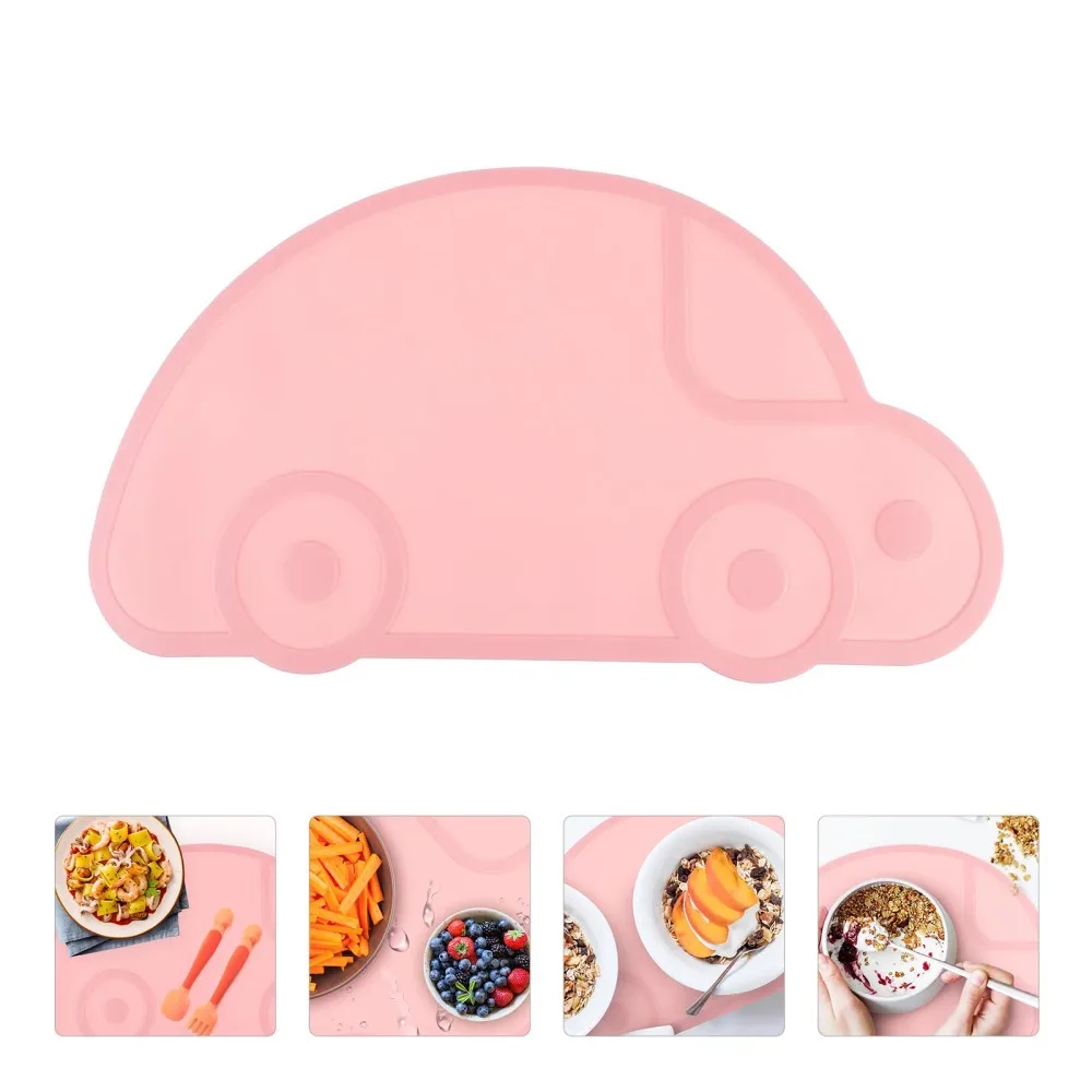 

Silicone Non-Slip Baby Placemat Car Shape Dining Mat for Children Kids