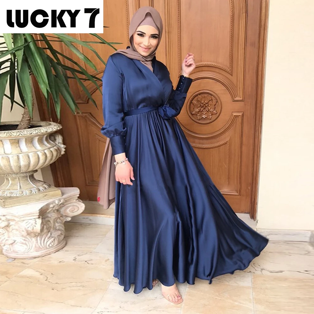 

Robe Longue Femme Musulmane Eid Mubarak Abayas For Women Dubai Abaya Turkey Islam Muslim Long Maxi Dress Kaftan Clothing Vestido