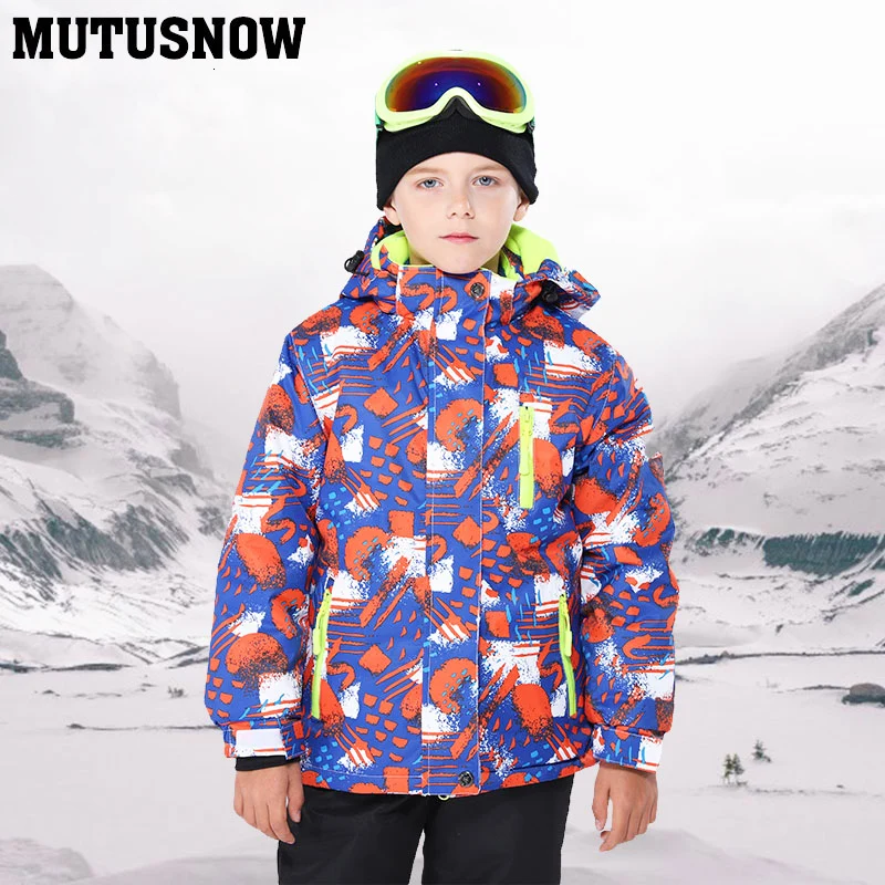 Детский лыжный костюм детская брендовая Водонепроницаемая теплая куртка и штаны