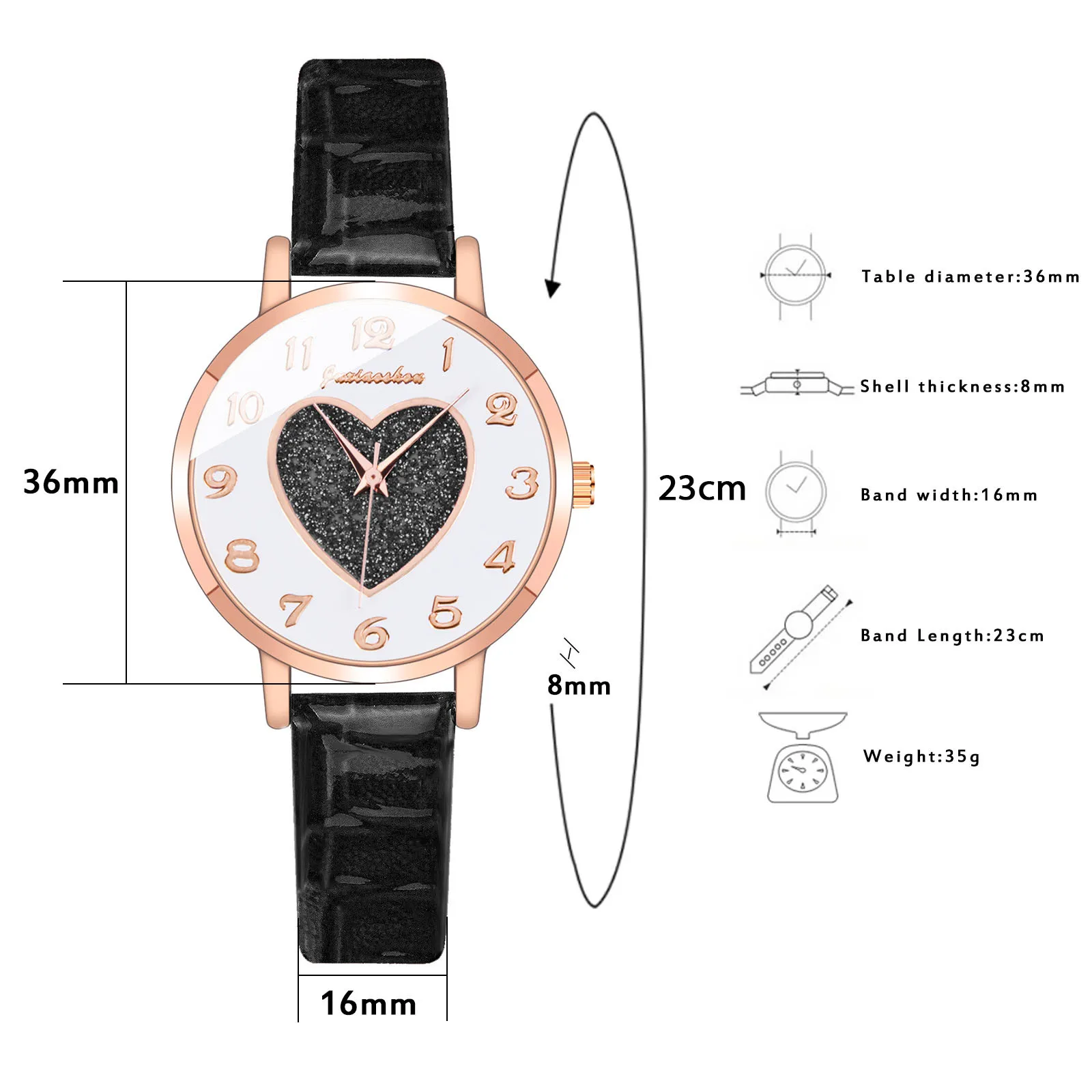 

Ladies Quartz Watch Women Fashion Leather Band Strap Rotating Watches Lady heart Shape Wristwatch montre femme 2021 relogio