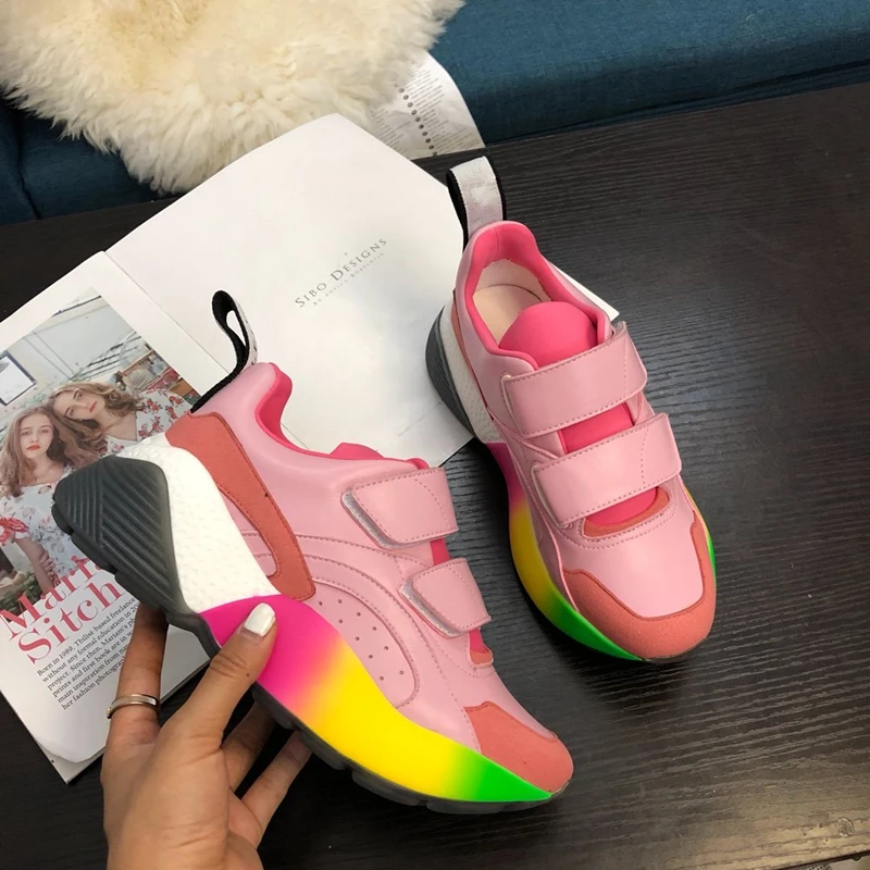 

Genuine Leather Women Sneakers Trend Casual Flats Sneakers Female New Fashion Comfort Vulcanized Platform Shoes