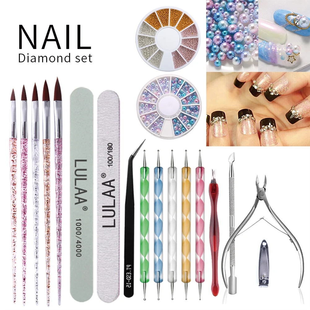 

19Pcs Nail Art Brush Set Of Dottiing&Painting Tools Acrylic Powder Carving Gel Nail Brushes Lot With Nails Accessories Nail DIY