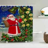 merry christmas shower curtains santa claus happy new year bath curtains used for festival bathroom decoration waterproof screen