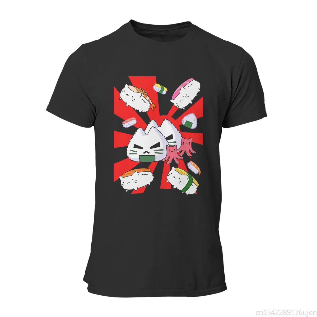 

Kawaii Cartoon Picture Love Cats and Sushi Punk Groot Summer 90s KoreanStyle Classical Style Tshirts Women Clothing
