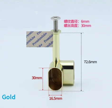 Gold Corner 2 шт./лот Верхнее Крепление овальный шкаф для шкафа подвесной стержень угловой кронштейн фланец T Поддержка блестящий хром Бронза Золото никель цинк 2 способа - Цвет: Gold Corner