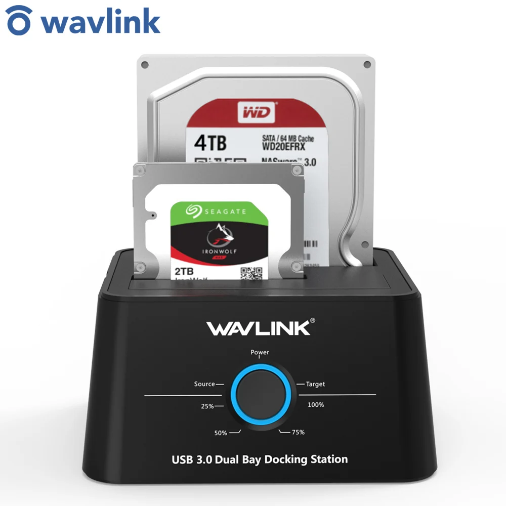Wavlink USB C 3 1 на SATA 2 Bay док-станция для жесткого диска 5 Гбит/с 12 ТБ 5/3 дюйма HDD/SSD
