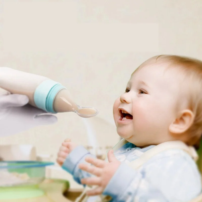 

Baby feeding rice paste spoon milk bottle baby spoon rice flour squeeze spoon children multi-purpose silica gel