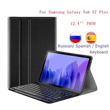 For Samsung Galaxy Tab S7 Plus 12.4 T970 T975T976B Case With keyboard Wireless PU Leather For Samsung Tab S7Plus Keyboard Case