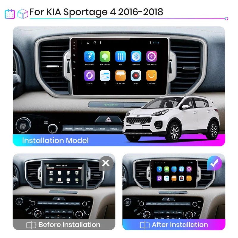 Junsun V1 6+128G Android 10 2 din Auto Авторадио автомобильный intelligente pantalla для KIA Sportage KX5 4 2016 2017 2018