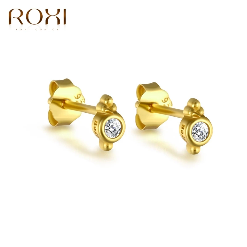 ROXI AAAAA циркон кристалл серьги гвоздики свадебное 925 стерлингового серебра в виде