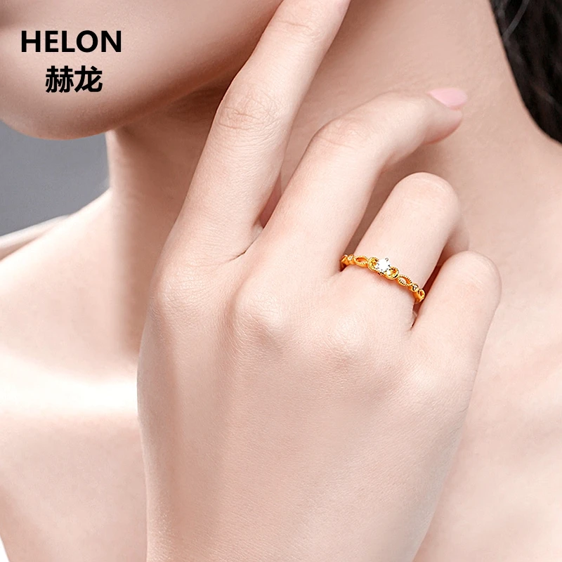

Solid 14k White Gold Women Engagement Wedding Ring VVS/F-G Moissanites Valentine Graduation Jewelry Gift