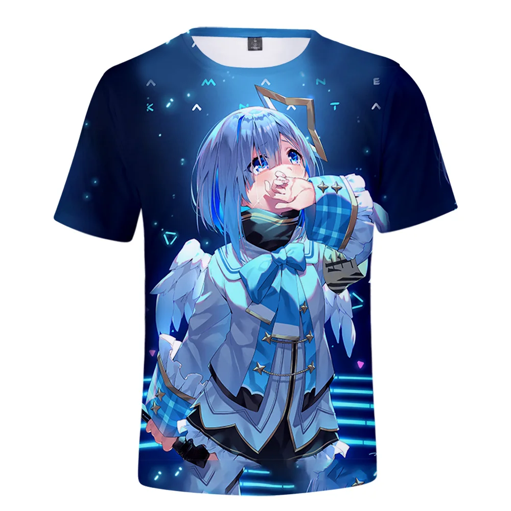 Фото HOLOLIVE VTuber Amane Kanata 3D печать Весна Лето преппи Мужская/женская уличная одежда футболка уличный кавайный стиль №1