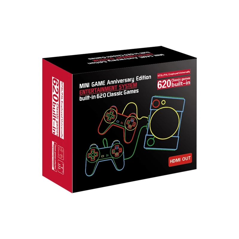 

Retro Video Game Console Built in 620 Games Support AV Out 8 Bit Video Console Dual Gamepad Support 2 Gaming Player
