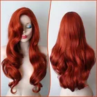 Женский парик Feverbary, красные длинные волосы, волнистые головные уборы, реквизит для косплея на Хэллоуин, карнавал вечерние вечеринку, Маскарад