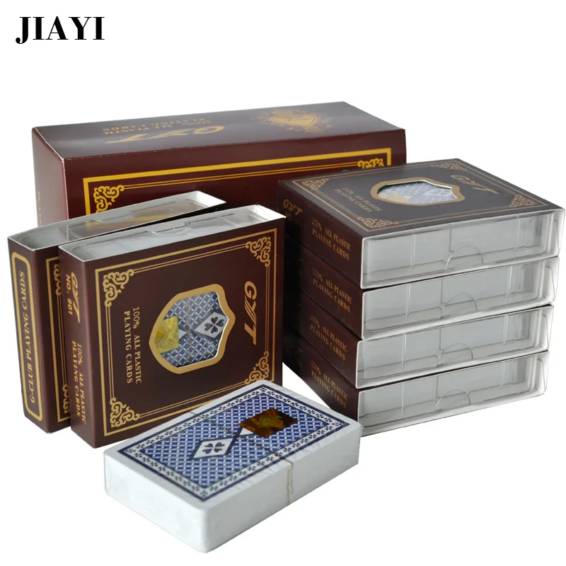 JIAYI Texas Holdem 100% Пластиковые ПВХ игральные карты игры покерные водонепроницаемые и