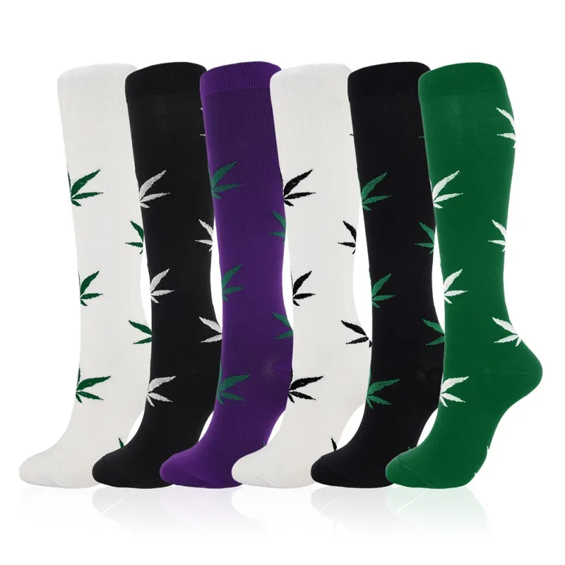 

Unisex Compression Sports Socks Knee High Printed Nylon Hosiery Footwear Socks Accessories