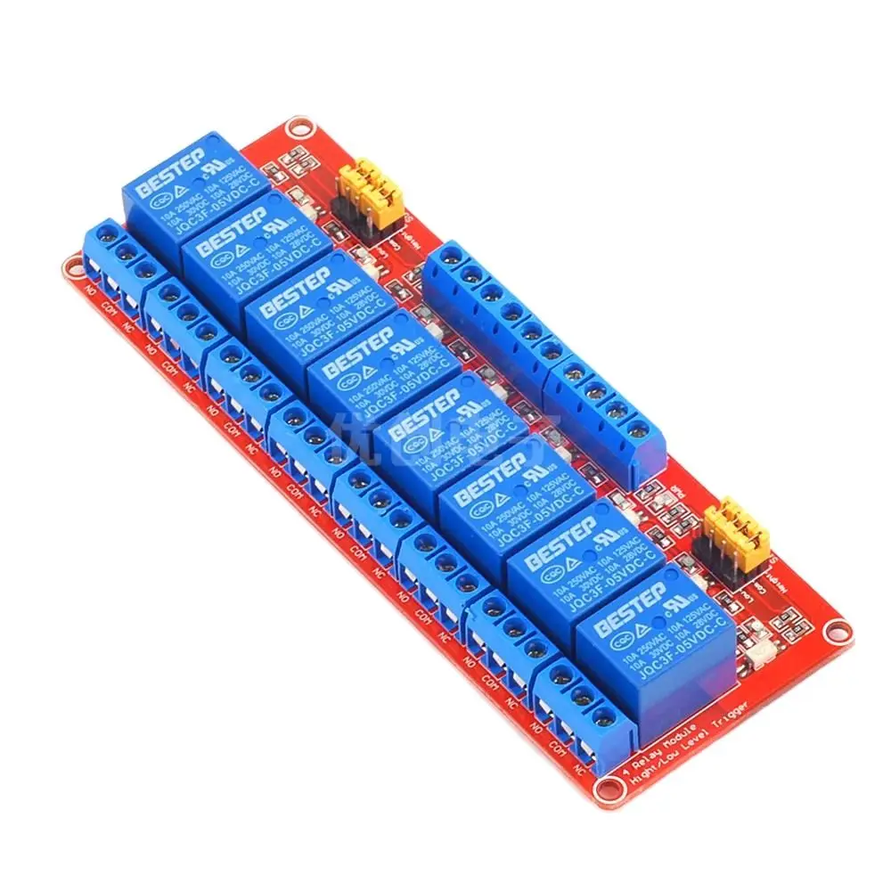 

8-канальный релейный модуль, изоляция оптрона, высокоуровневый и низкоуровневый триггер, плата управления PLC, модуль драйвера 5 в 12 В 24 В