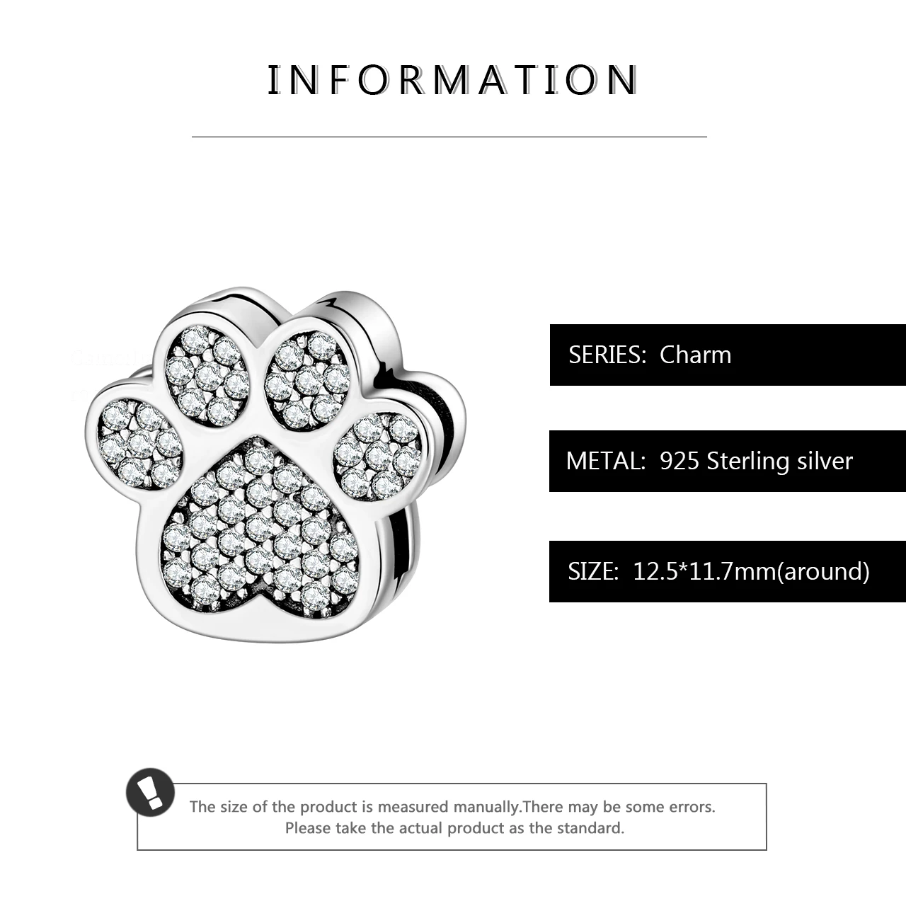 New 925 Sterling Silver sparkling CZ Animal dog claw Shape clips Bead for jewelry making Fit Original Reflections Charm Bracelet | Украшения