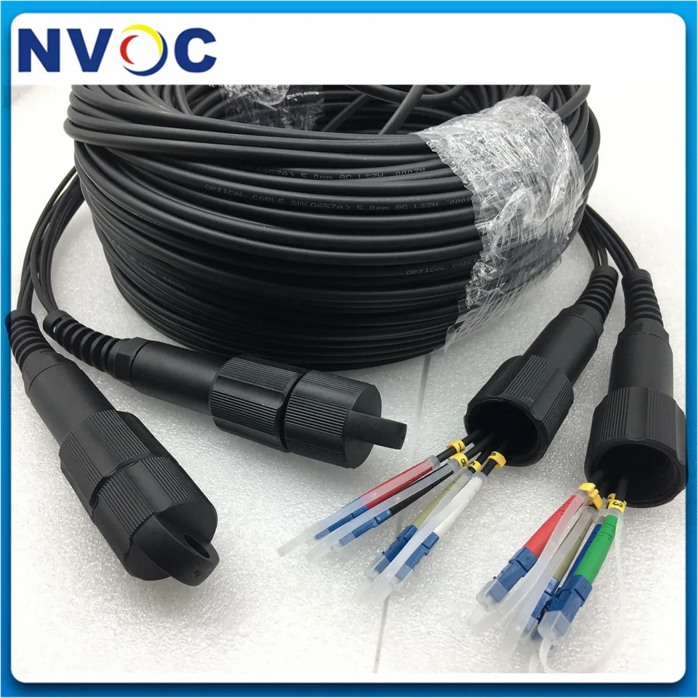 8 ядер 10 м 25 30 50 70 80 SM G657A1 LSZH 2 шт PDLC/UPC(4 ядра) 8C LC/SC/FC/ST UPC армированный волоконный патч