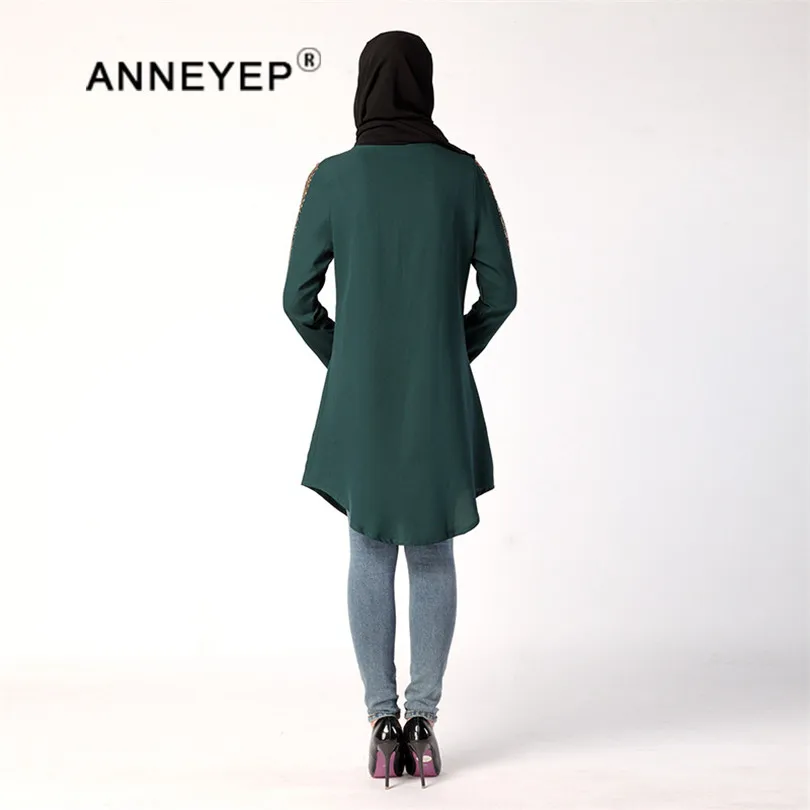 Ближний Восток Большие размеры Abayas мусульманская блузка Исламская одежда для