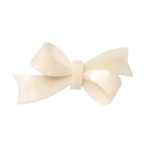 Модные женские аксессуары для волос, Оптовая продажа, кремовые акриловые заколки для волос с бантом, универсальные дизайнерские заколки для девочек