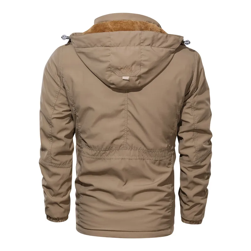 

New Men's Thick Jacket Winter Autumn Fashion Hooded Tooling Coat Outdoor Jacket Male Brand Clothing EU Size SA774